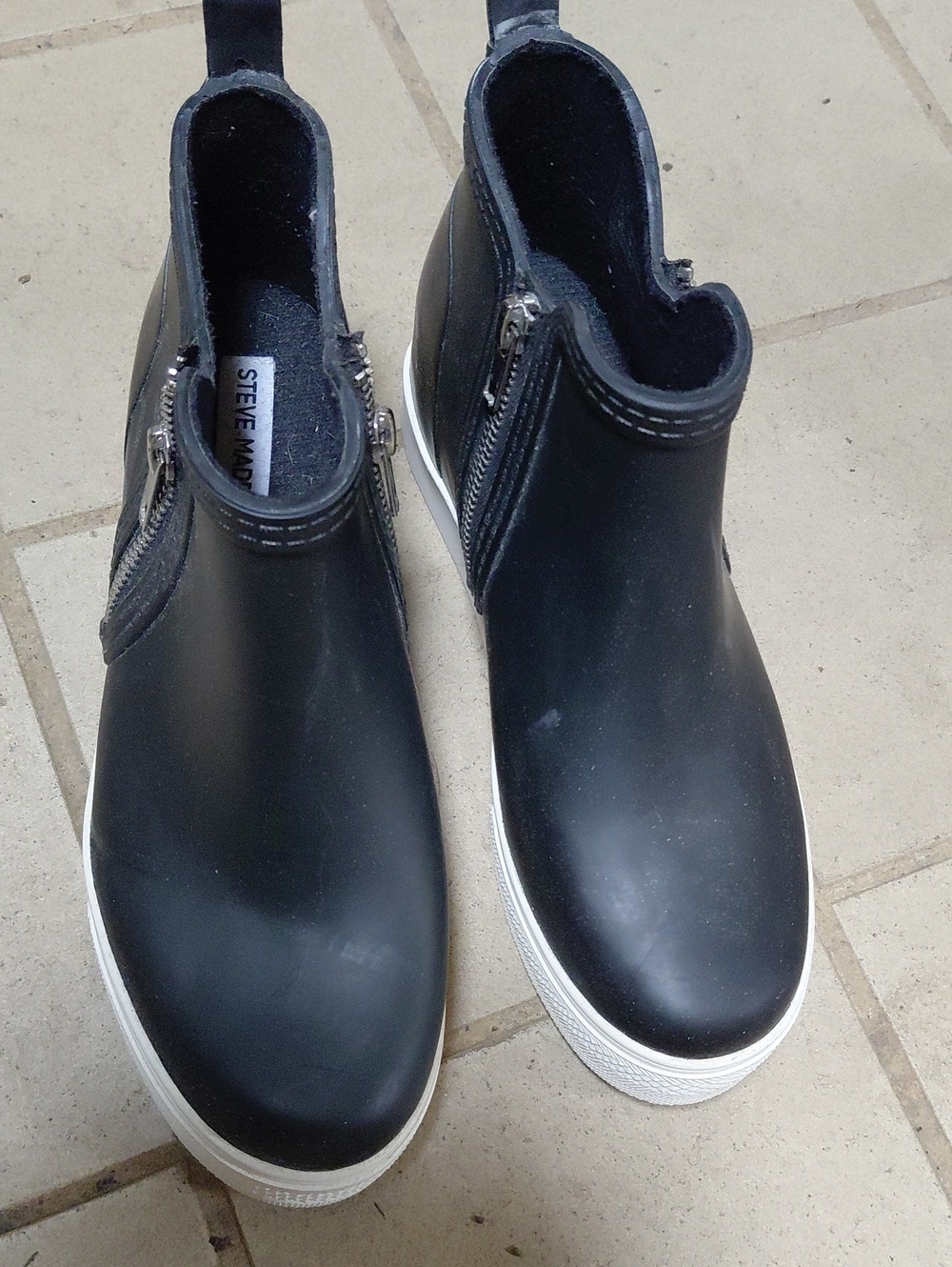 Steve Madden Black Women's Chukka Boots with White Sole